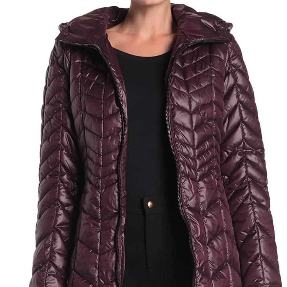 NWT!π₯° Kenneth Cole Hooded Puffer Coat - Picture 6 of 6